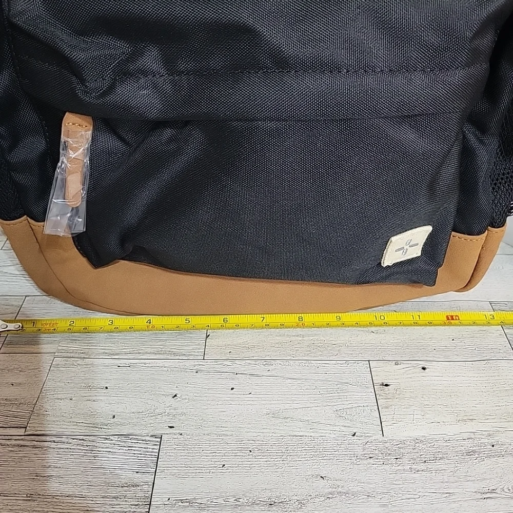 NEW Sun +‎ Stone Black Backpack Browm Accent One Size adjustable Straps Pockets